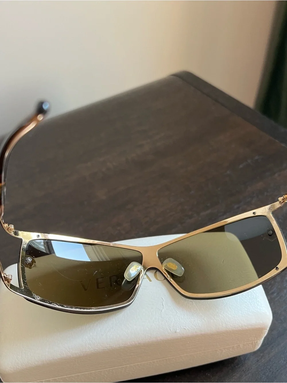 Versace Mod 2048 Vintage Oversized Designer Shield Sunglasses Made In Italy